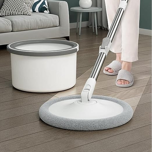 Spin Mop and Bucket Set 360°Flat with Self Separation Dirty and Clean Water System.